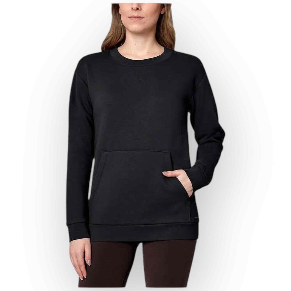Mondetta Ladies’ Knit Fleece Crewneck, Black, Size Small, NWT 1057S